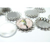 20 pièces: 10 Supports de pendentif 20mm double vague PP 1et 10 cab