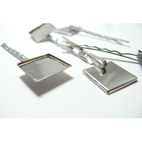 2 Supports de barrette  carré 20mm PP