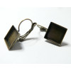1 paire Boucles d'oreille dormeuse carré 12mm Bronze