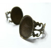 5 Supports de bague 13 par 18mm bronze dentelle modele plateau
