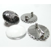 10 pièces: 5 pièces support de broche vague 20mm PP et 5 cabochons