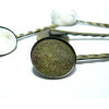 2 Supports de barrette  plateau Bronze18mm 