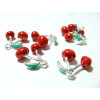 2 pendentifs breloque cerises rouges 