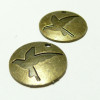 1 breloque bronze pendentif Oiseau rond