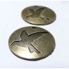 2 breloques bronze pendentif Oiseau rond