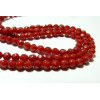 10 perles de corail rouge facettée ronde  4mm
