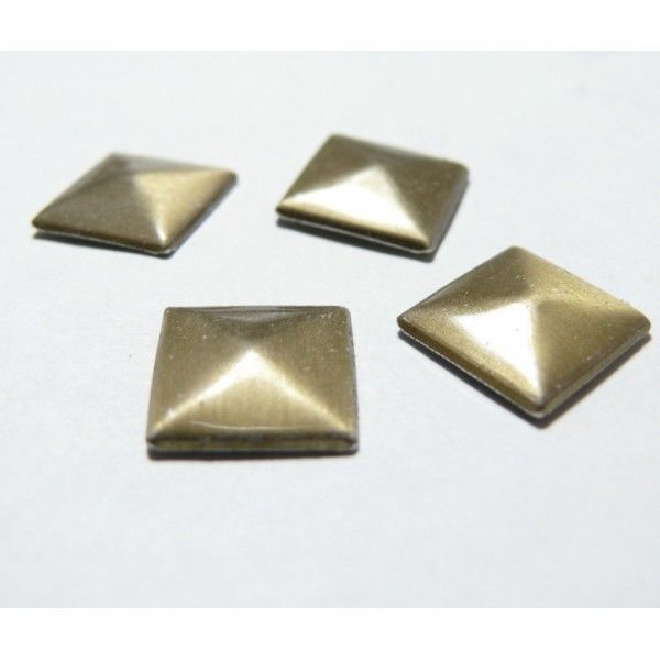 lot de 10 clous thermocollant de 9 mm forme pyramide Bronze