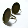 4 pieces BR oval double bague  fine 25 par18 mm
