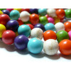 6 perles Turquoise Howlite multicolore  14mm
