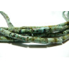 Lot 2 pieces perles 5 par 15mm  turquoise africaine tube