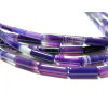 Lot 5 pieces perles 4 par 13mm  agate violette tube