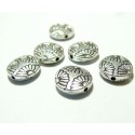 10 pendentifs perles plates style japonisant ref 22 viel argent