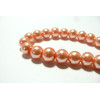 10 perles de verre rose saumon 10mm ref RB 0004-5