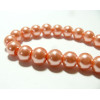 10 perles de verre rose saumon 6mm ref RB 0004-5