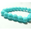 10 perles de verre bleu turquoise 10mm ref RB 0004-16