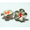 2 fleurs cabochons  fimo ref 2G3317  20mm