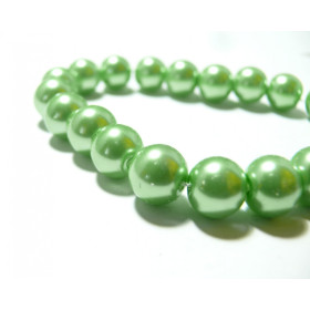15 perles de verre nacre vert pistache 4mm ref RB4-23