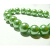 15 perles de verre nacre vert pistache foncé 4mm ref RB4-24