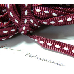 1 mètre ruban gros grain bi face vin 6mm