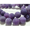 10 perles Agate craquelé effet givre violet 10mm