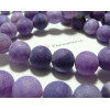 2 perles Agate craquelé effet givre violet 10mm