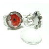 2 pièces:1  bague couronne 20mm PP anneau dentelle et 1 cabochon