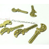 4 Supports de pendentif  clé tête de mort bronze ref 2D1226