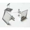 2 supports Boutons de manchettes  carré 20 mm arg