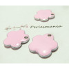 5 Pendentifs pastille nuage rose en email. 