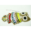 1 pendentif magnifique grande chouette multicolore 
