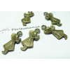 10 pieces pendentif petite fille BR ref 2D1519 