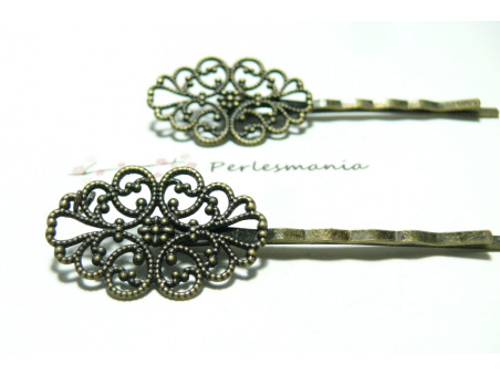 2 Supports de barrette Bronze Vintage H 