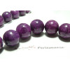 10 perles  jade teintée couleur violet pourpre 6mm 