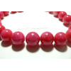 2 perles  jade teintée rose bonbon 12mm 