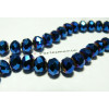 10  perles facettesé rondelles bleu nuit 6 par 8mm ref 