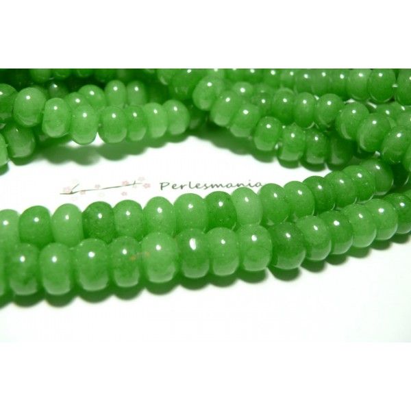 10  rondelles jade  vert  5*8mm 