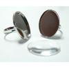 2 pièces: 1 pieces PP bague  fine 25 par18 mm et 1 cabochons 