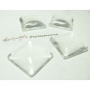 10 pieces cabochon en verre carré 16mm 