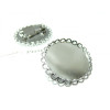 Supports de Broche Double Vague 20 mm – Laiton Finition Argent Platine