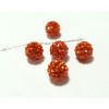 10 perles shambala 10mm  orange qualité 