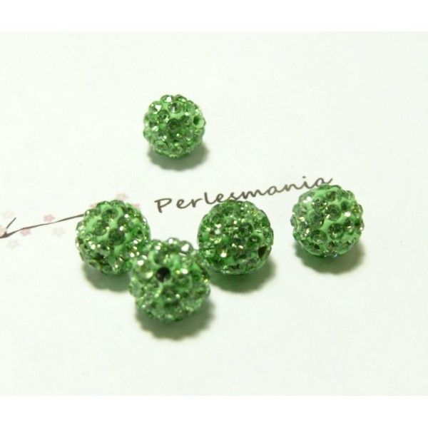 10 perles shambala 6mm  vert qualité 