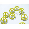 Lot de 40 clous à griffes peace jaune   15mm pour customisation 