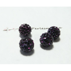 1 perle shambala 6mm pourpre qualité 