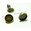 2 supports de Boucles d'oreille clips 14mm BR 