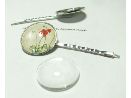 20 pièces: 10 support de barrettes 25mm PP ronde et 10 cab 