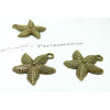 10 breloques pendentifs 2D1856 Etoile des mers GM BR 