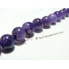 10 perles Agate craquelé  violet 10mm