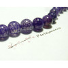 2 perles Agate craquelé  violet 10mm