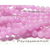 10 perles  jade teintée couleur rose 8mm