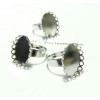 supports de bague ovale vague 18 par 13mm metal couleur Argent Platine